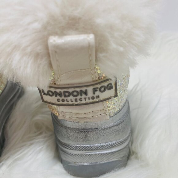 Children’s London Fog  Tadley Snow Boots With Silver Sparkles And White Faux Fur - Picture 8 of 8